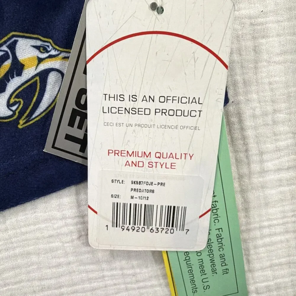 NHL Nashville Predators Youth 2-Piece Long Sleeve Pajama Set Blue 10-12